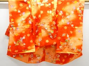 鴛鴦に枝梅模様子供着物（長襦袢・被布付き）